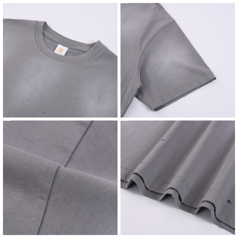 100% Cotton Custom New Design Short Sleeve Puff Printing High Quality Washed Streetwear O-neck Blank Personalized T-shirt