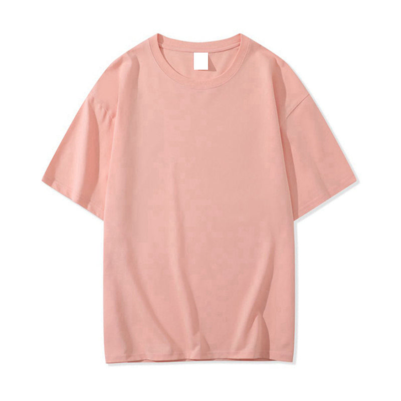 14 Color Cotton Short Sleeved T-shirt with Loose Shoulder Design Wholesale Plain Tshirts for Printing Simples Personalized