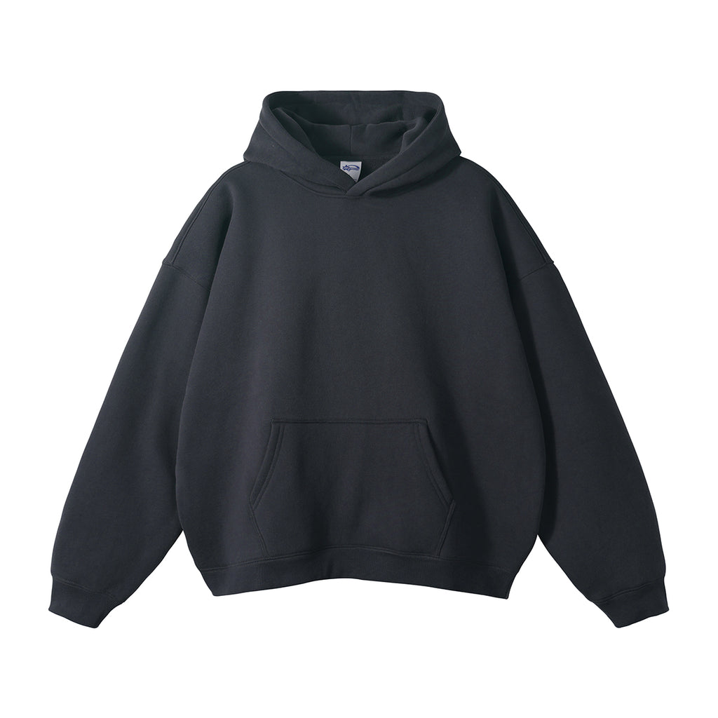 Custom 100% Cotton Fleece Hoodies  High Quality Wireless Drop Shoulder Blank Pullover Distressed Streetwear Heavyweight Hoodie