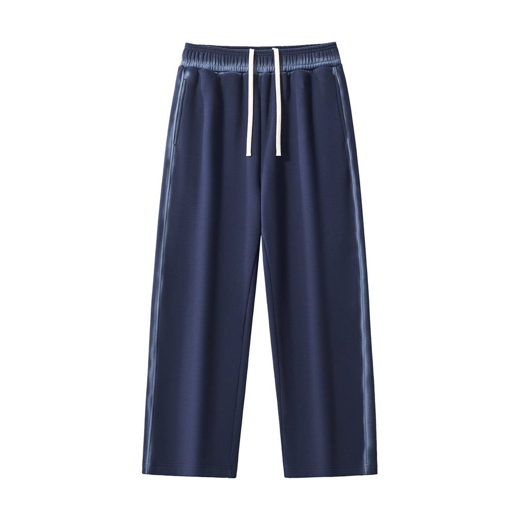 Clothing Manufacturer Custom logo Drawstring 350g Acid Wash Fleece Fashionable Streetwear Plain Men Sweatpants High Quality