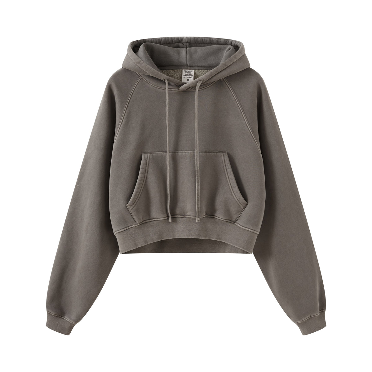 Wholesale 6 Color Washed Cropped Belly Baring Distressed Hoodie High Quality Plain Hoodie Fall and Winter Collection Hoodie