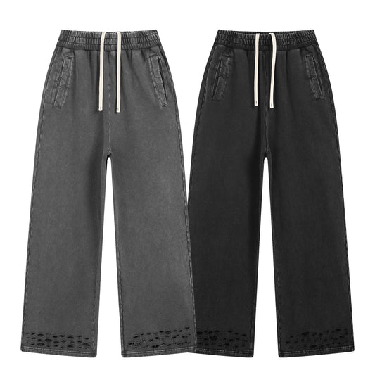 Wholesale Loose Heavy Cotton Sweatpants High Quality Streetwear Custom Puff Printing Fashion Design Sport Blank New Style Pants