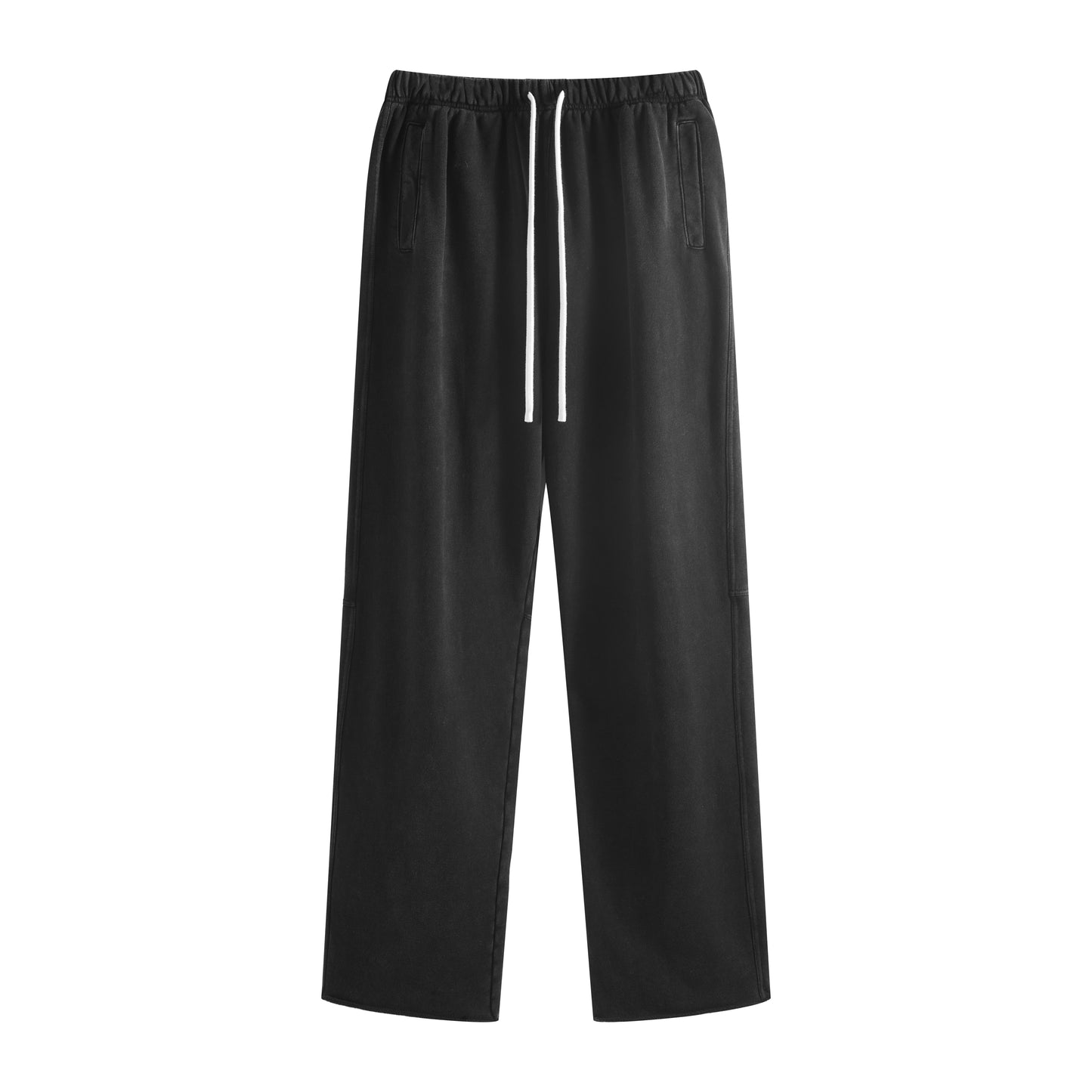 100 Cotton Custom Sweatpants Heavy Duty Water Washed Casual Pants with Two Side Pockets on the Buttocks and Loose Bottom Hem