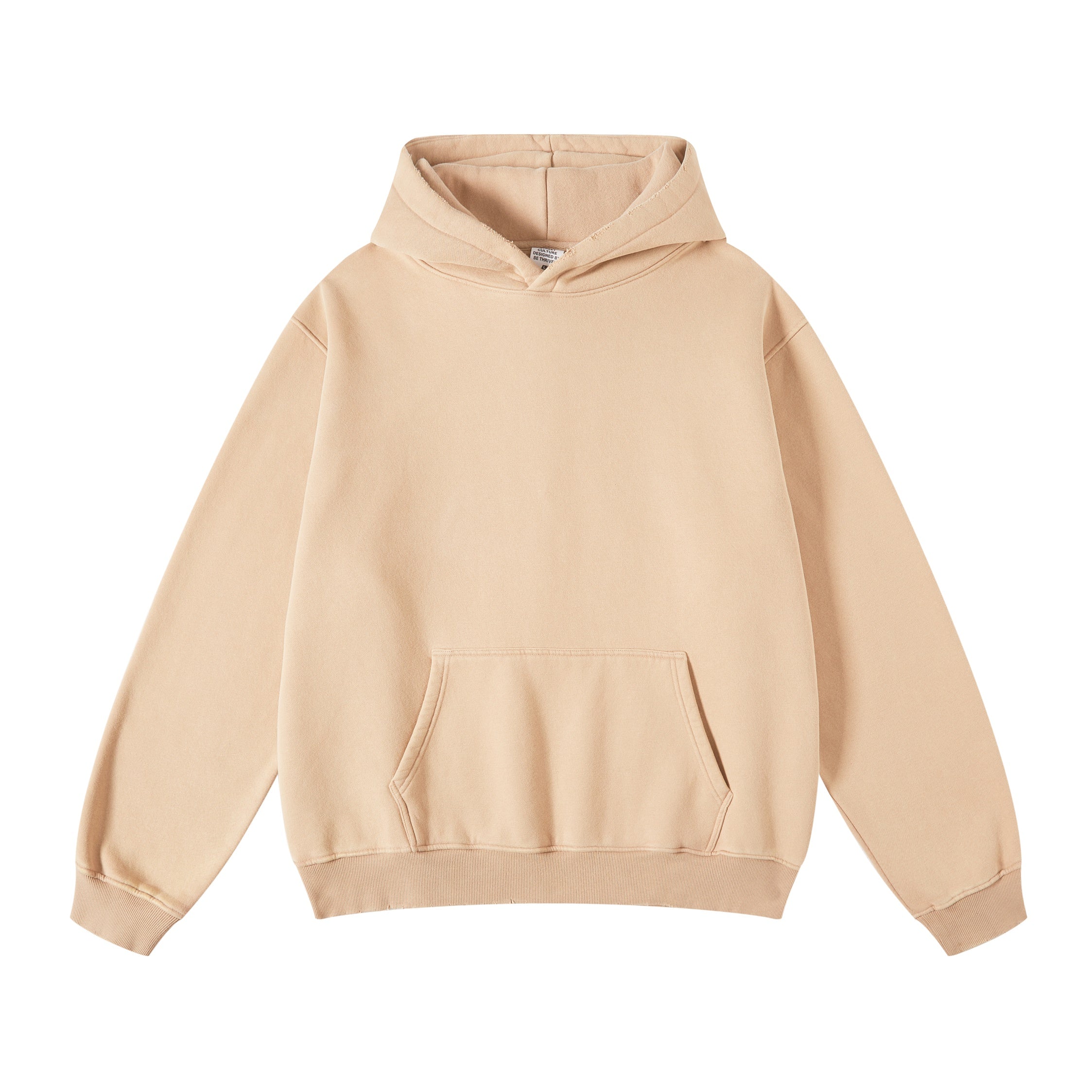 350G Heavyweight Vintage Fleece Streetwear High Quality Oversized Washed Wireless Solid Custom Puff Print Fashion Hoodie