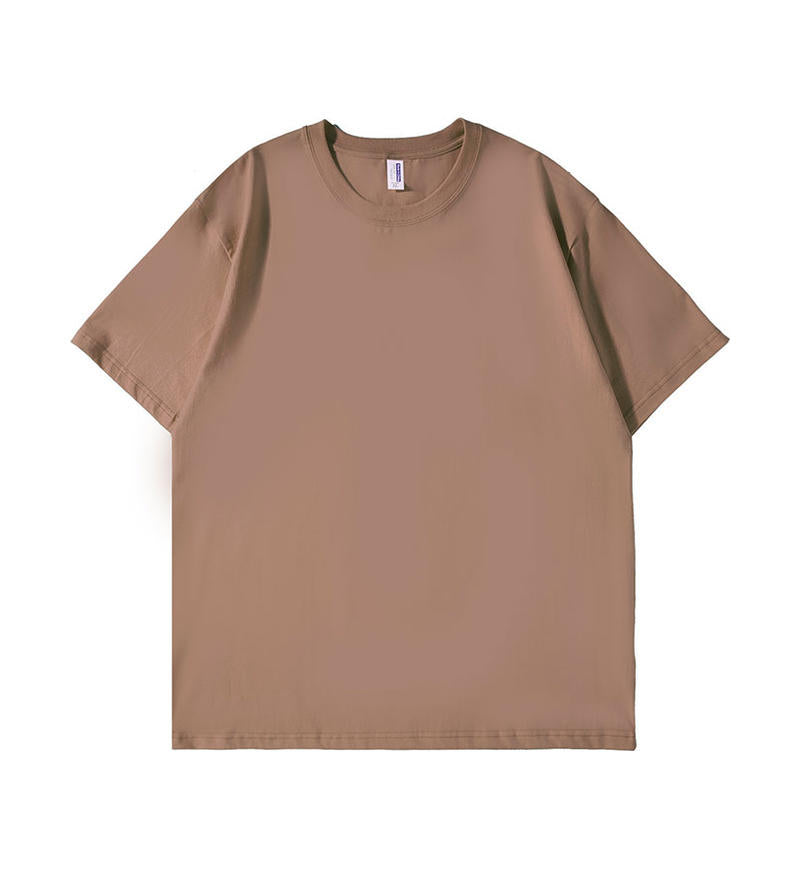 Plus Size Round Neck Heavy Cotton Streetwear Pure Color High Quality Drop Shoulder Wholesale Price t Shirts Printing