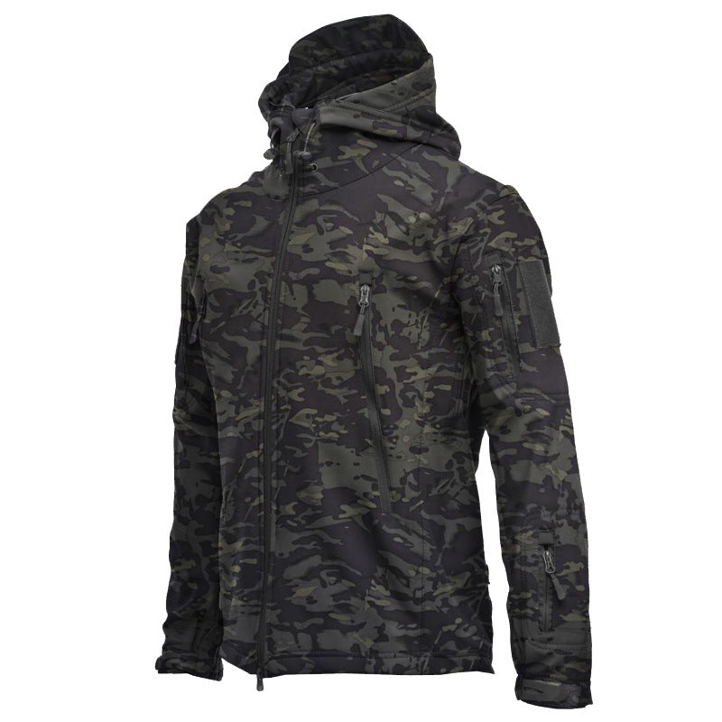 8 Color Sharkskin Soft Shell Hiking Jacket with Camouflage Waterproof and Windproof Warm and Cozy for Mountain Climbing Jacket