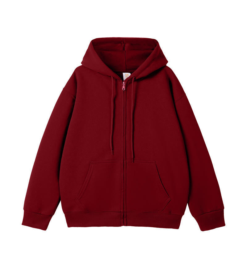 Heavy Cotton Custom Full Zip High Quality Streetwear Plus Size Wholesale Distressed Embroidery Drop Shoulder Pullover Hoodies