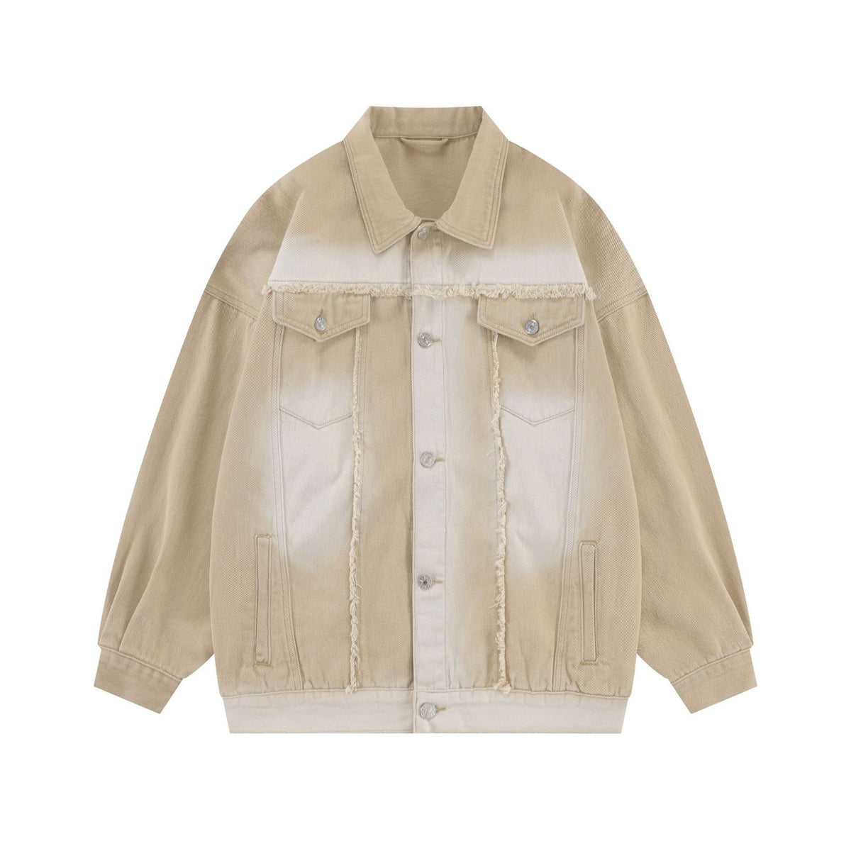Oem plain Jacket 100 Cotton Blanc 3 Color Loose and Retro Water Washed Distressed Patchwork Contrast Denim High Quality Jacket