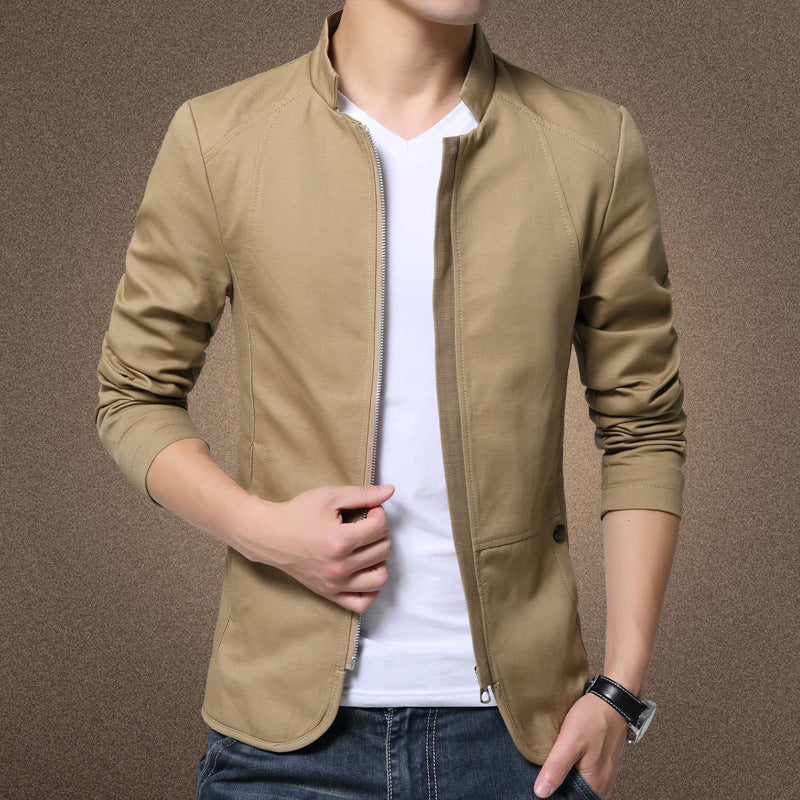You Can Customize Your Favorite Pattern Personalized Design Korean Version Slim-fit Casual Work Jacket for Men's Outerwear