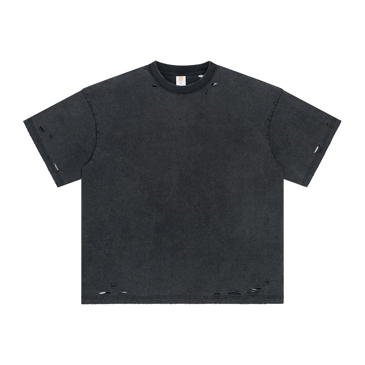 wholesale t shirt printing custom 100% cotton Weathered cut damage wash water loose shoulder short sleeve t shirts high quality