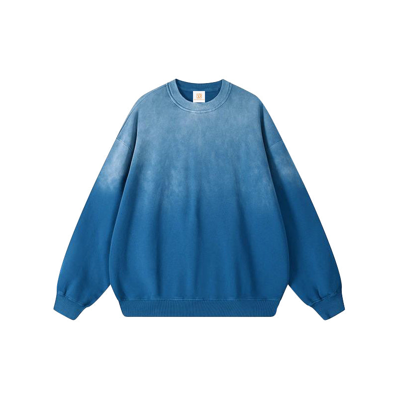 High Quality 100% Cotton Loose Washed Casual Hoodie for Men with a Round Neckline and Heavy Weight Round Neck Pullover Hoodie