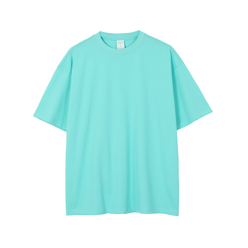 Mens Clothing Custom logo Blank Drop Shoulder Tshirt Streetwear Pure Color High Quality Puff Printing Heavy Cotton T-shirts