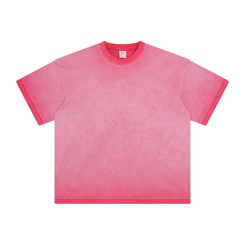 Custom Summer Short Sleeve t Shirt High Quality Round Neck Loose Acid Wash Drop Shoulder Heavy Cotton Casual Streetwear T-shirts
