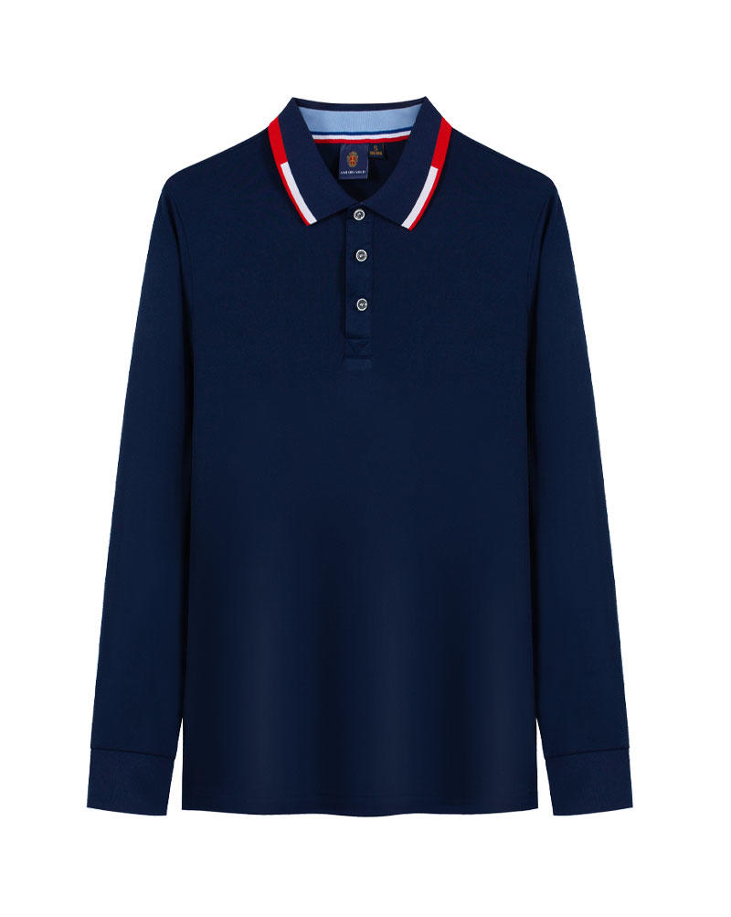 Can in Large Quantities Wholesale Customize Your Own Exclusive Design 6 Color Multi Color Long Sleeved Polo Shirt Spring Version
