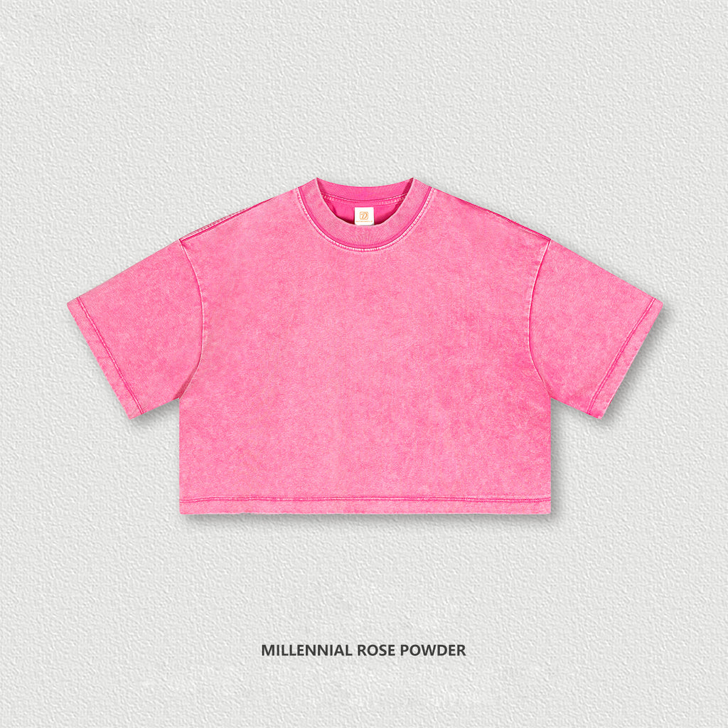 Crop Top Washe High Quality Manufacturers Streetwear Customized Blank Short Sleeve Design Screen Print Heavyweight T Shirt