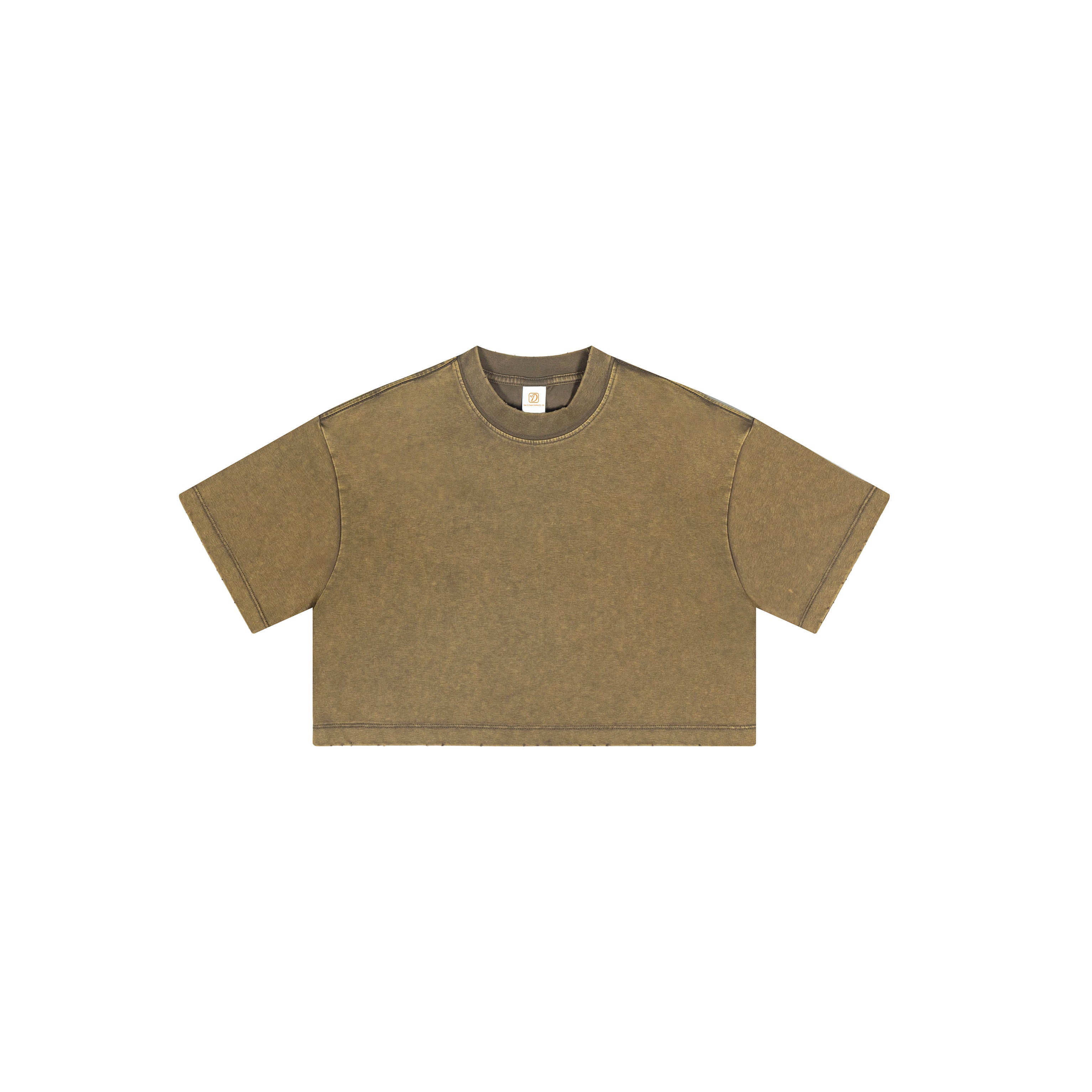Customized t Shirts Fashionable Short Style Round Neck Sport High Quality Crop Top Acid Wash Blank Puff Printing Tshirts