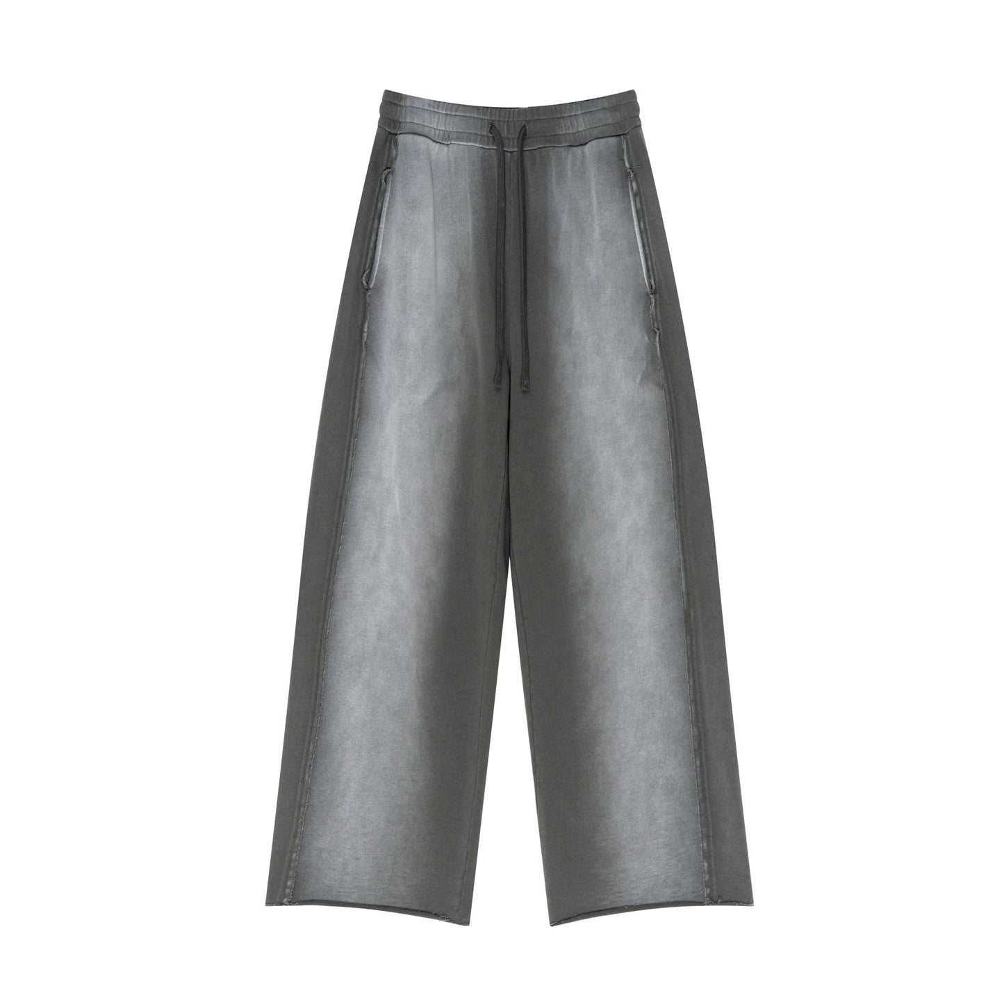 Custom 100% Cotton Sweatpants Curved Knife Pants with Loose Edges and Spattered Horsehair Loose and Long Pants with Distressed