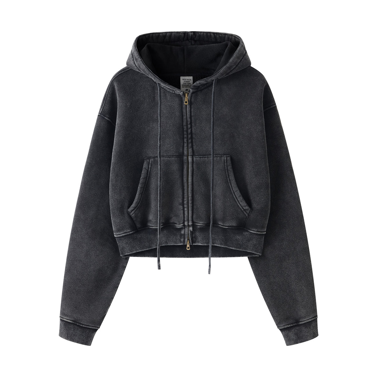 6 Color 360gsm You Can Customize Your Favorite Pattern Water Washed Short Sleeved Low Cut Distressed Zipper Pullover Hoodie