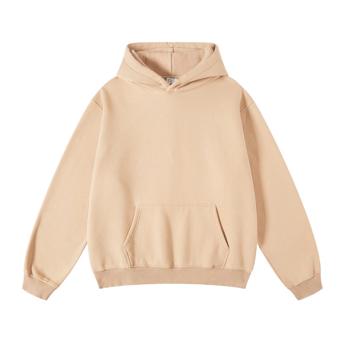 Customized Washable Batik Distressed Fleece Pullover Without a Hood and with a Rope Strap Unisex Hoodies Winter Collection