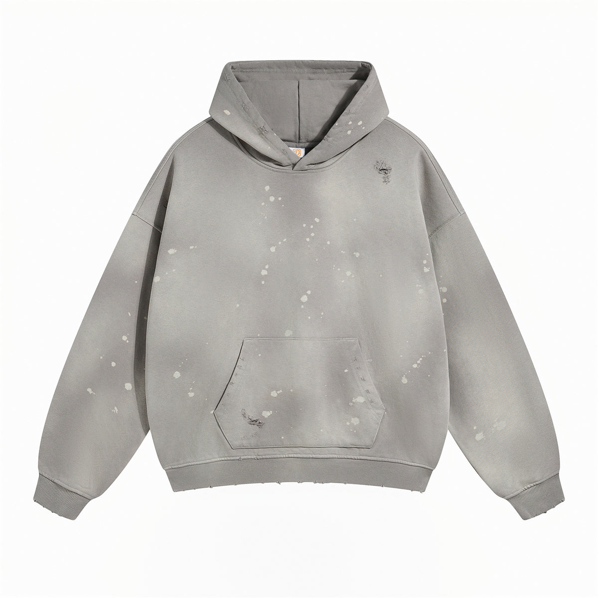 450 Grams of Spray Dyed Ink Blending Distressed Hole Punched Vintage Hooded Sweatshirt Unisex Loose Heavyweight Hoodies Winter