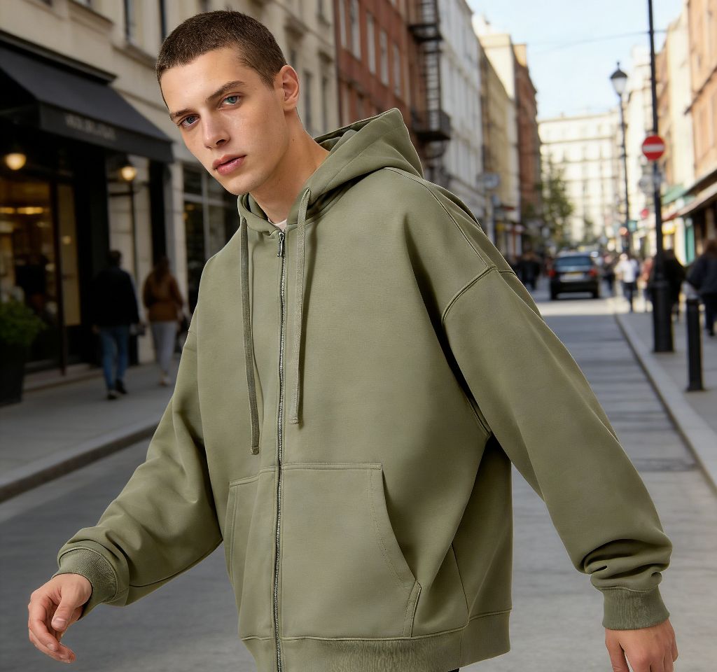 Custom-made Unisex Casual Wholesale Streetwear Heavyweight Blank Full Zip Men's and Women's Hoodies