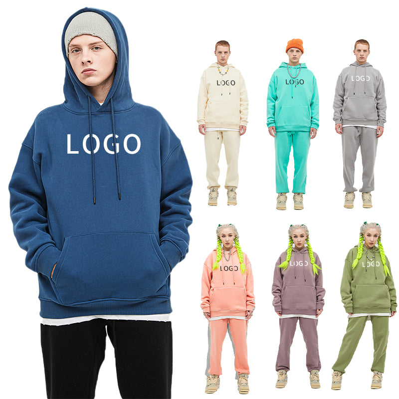 100% Cotton Fleece Drop Shoulder Multicolored Loose Sublimation Heavyweight Streetwear Oversized Blank Pullover Thick Hoodies