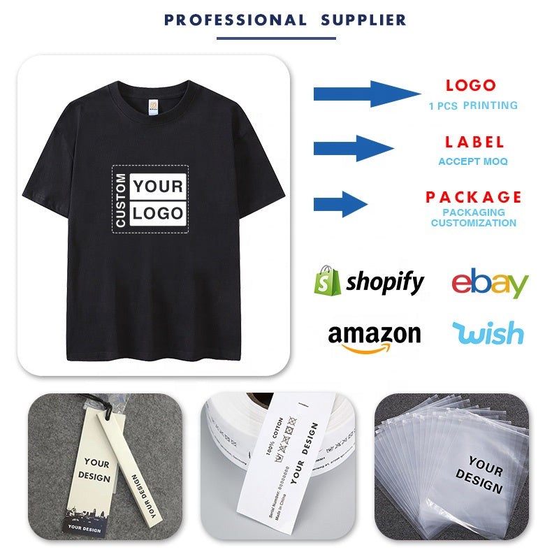 high quality wholesale custom t shirt for men blank plus size men's t-shirts